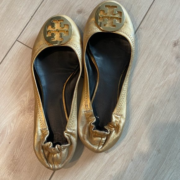 Gold Tory Burch Flats - Picture 4 of 4
